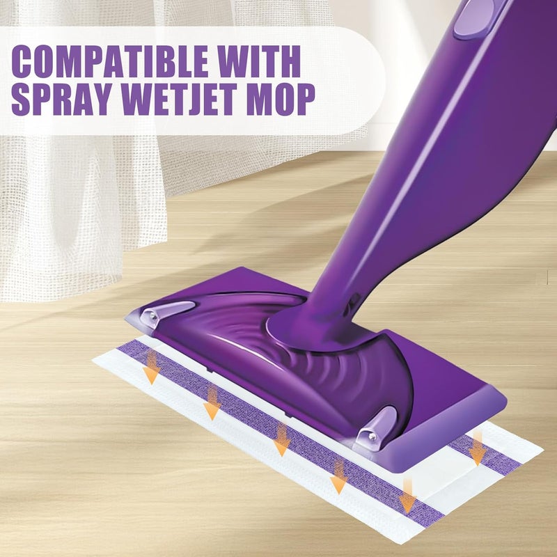 DOCXCDO 80 Pack Disposable Mop Pad Refills for Swiffer Wet Jet Spray Mop，Dry&Wet Mopping Pad Compatible with Swiffer Wet Jet and Any Model of Velcro Mop，Multi Surface WetJet Pad for Floor Cleaning - Image 2